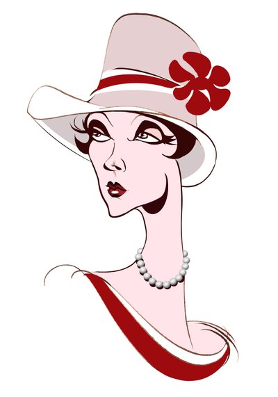 Modella con perle e cappello alto da Neale Osborne